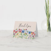 ワイルドフラワーチャーム素朴コテージフローラありがとう サンキューカード (正面)