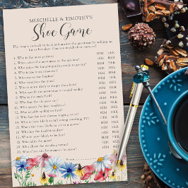 ワイルドフラワーチャーム結婚ズのカップルのシャワーシューゲーム