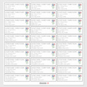 ワイルドフラワーチャーム30結婚フローラのゲストアドレス シール (シート)