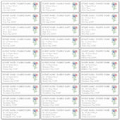 ワイルドフラワーチャーム30結婚フローラのゲストアドレス シール (正面)