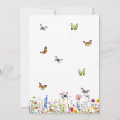 ワイルドフラワーチョウエレガント引っ越し祝いパーティーパーティー 招待状 (裏面)