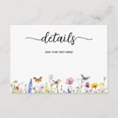 ワイルドフラワーチョウ結婚の詳細 エンクロージャーカード (正面)