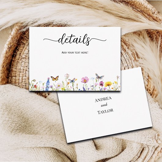 ワイルドフラワーチョウ結婚の詳細 エンクロージャーカード