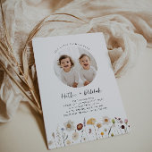 ワイルドフラワーツインガールズフォトジョイント誕生日 招待状