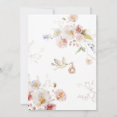 ワイルドフラワーツインズベビーシャワー招待状 招待状 (裏面)