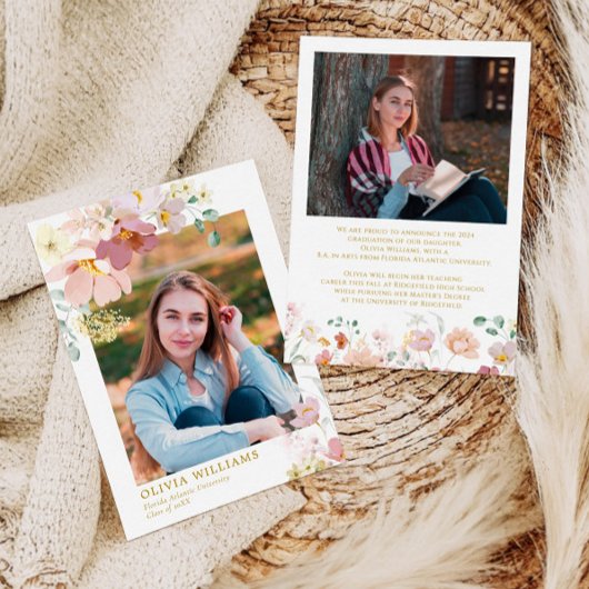 ワイルドフラワーツーフォト卒業発表 招待状