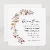 ワイルドフラワーティーパーティーガーデンベビーイン開花 招待状 (正面/裏面)