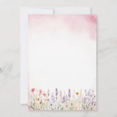 ワイルドフラワーティーパーティーピンクフローラ赤ちゃんシャワー 招待状 (裏面)