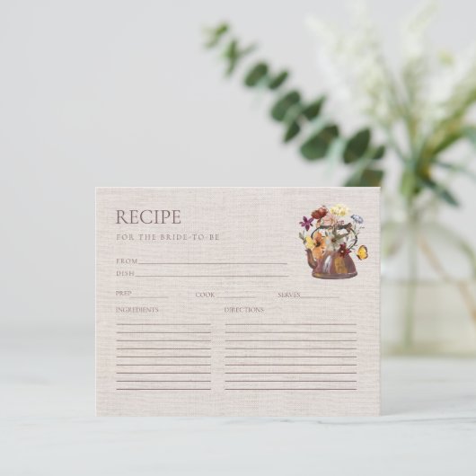ワイルドフラワーティーパーティーブライダルシャワーレシピカード (スタンド正面)