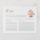 ワイルドフラワーティーパーティーブライダルシャワーレシピカード (正面)