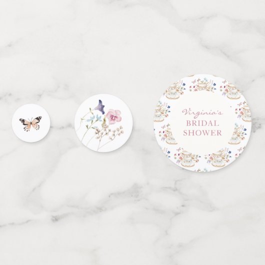 ワイルドフラワーティーパーティーブライダルシャワー写真 コンフェッティ (正面)