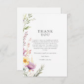 ワイルドフラワーティーパーティーブライダルシャワー サンキューカード (正面/裏面)