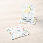 ワイルドフラワーティーパーティーブライダルシャワー スクエアペーパーコースター (インサイチュ)