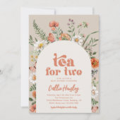 ワイルドフラワーティーパーティーベビーシャワー 招待状 (正面)