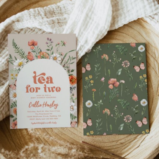 ワイルドフラワーティーパーティーベビーシャワー 招待状