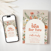 ワイルドフラワーティーパーティーベビーシャワー 招待状