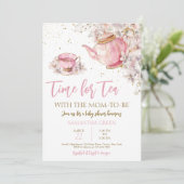 ワイルドフラワーティーパーティーベビーシャワー 招待状 (スタンド正面)