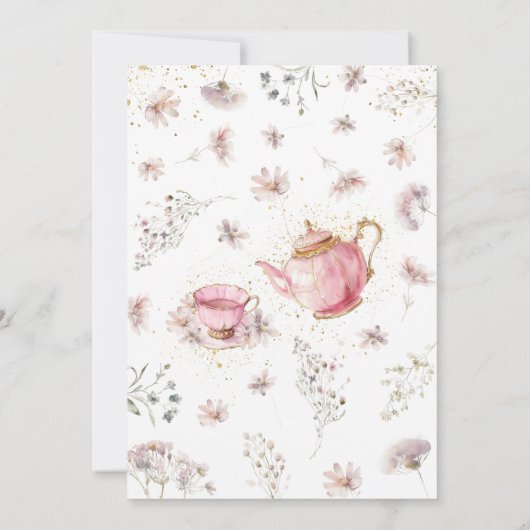 ワイルドフラワーティーパーティーベビーシャワー 招待状 (裏面)