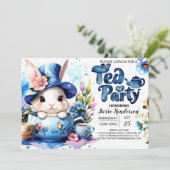 ワイルドフラワーティーパーティーボーイベビーシャワー 招待状 (スタンド正面)