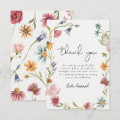 ワイルドフラワーティーパーティー感謝カード サンキューカード (正面/裏面)