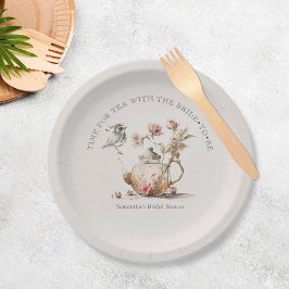 ワイルドフラワーティーパーティー水彩ティーブライダルシャワー ペーパープレート
