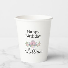 ワイルドフラワーティーパーティー誕生日フローラカップ 紙コップ