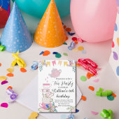 ワイルドフラワーティーパーティー誕生日フローラ招待 招待状