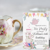 ワイルドフラワーティーパーティー誕生日フローラ招待 招待状