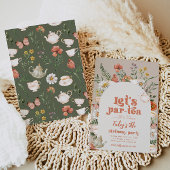 ワイルドフラワーティーパーティー誕生日招待状 招待状