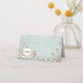 ワイルドフラワーティーパーティー誕生日 プレイスカード (正面)