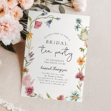 ワイルドフラワーティーブライダルシャワー招待