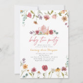 ワイルドフラワーティーベビーシャワー招待状 招待状 (正面)