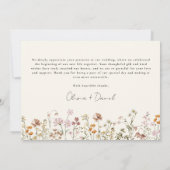 ワイルドフラワーテラコッタベージュボホ結婚ズ サンキューカード (裏面)