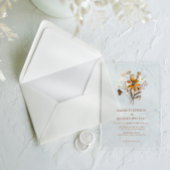 ワイルドフラワーテラコッタボホシック庭園の結婚式 アクリル招待状