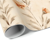 ワイルドフラワーテラコッタ植物模様 ラッピングペーパー (ロールコーナー)