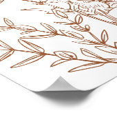 ワイルドフラワーテラコッタ秋の結婚式ウェルカムサイン ポスター (角)