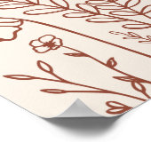 ワイルドフラワーテラコッタ秋の結婚式ウェルカムサイン ポスター (角)