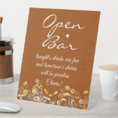 ワイルドフラワーテラコッタ署名スクリプトオープンバー 台座サイン (インサイチュ)