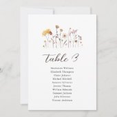 ワイルドフラワーテーブル座席図ボーホカモダンード 招待状 (正面)