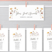 ワイルドフラワーテーブル座席図ボーホカモダンード 招待状
