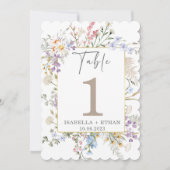 ワイルドフラワーテーブル番号テンプレート 招待状 (正面)