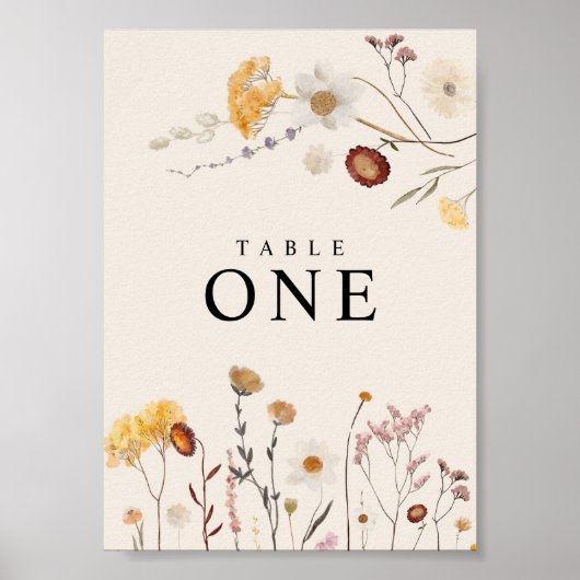 ワイルドフラワーテーブル番号ポスター ポスター (正面)