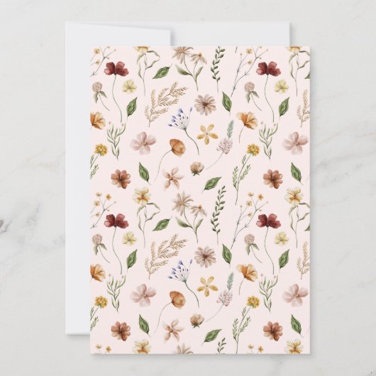 ワイルドフラワーテーマガールベビーシャワー 招待状 (裏面)