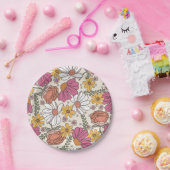 ワイルドフラワーテーマガール誕生日招待状 ペーパープレート (パーティー)