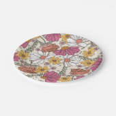 ワイルドフラワーテーマガール誕生日招待状 ペーパープレート (アングル)