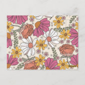 ワイルドフラワーテーマガール誕生日 ポストカード (裏面)