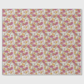 ワイルドフラワーテーマガール誕生日 ラッピングペーパー (フラット)