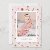 ワイルドフラワーテーマガール1stバースデーフォト 招待状 (裏面)