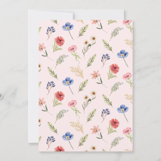 ワイルドフラワーテーマガール1st誕生日招待状 招待状 (裏面)