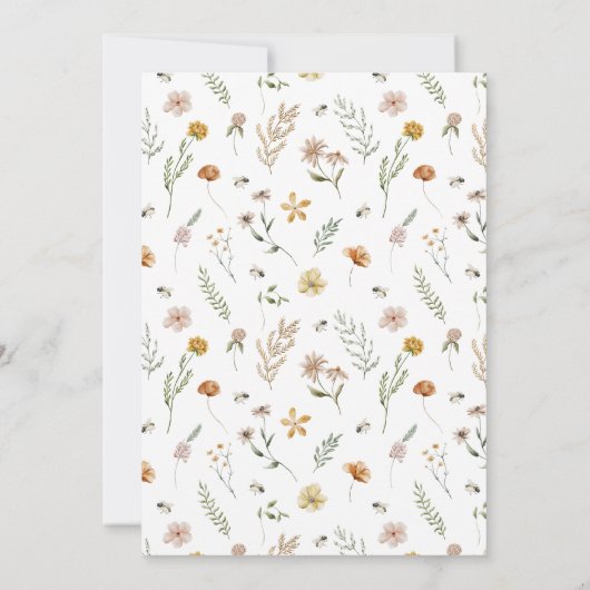 ワイルドフラワーテーマガール1st誕生日 招待状 (裏面)